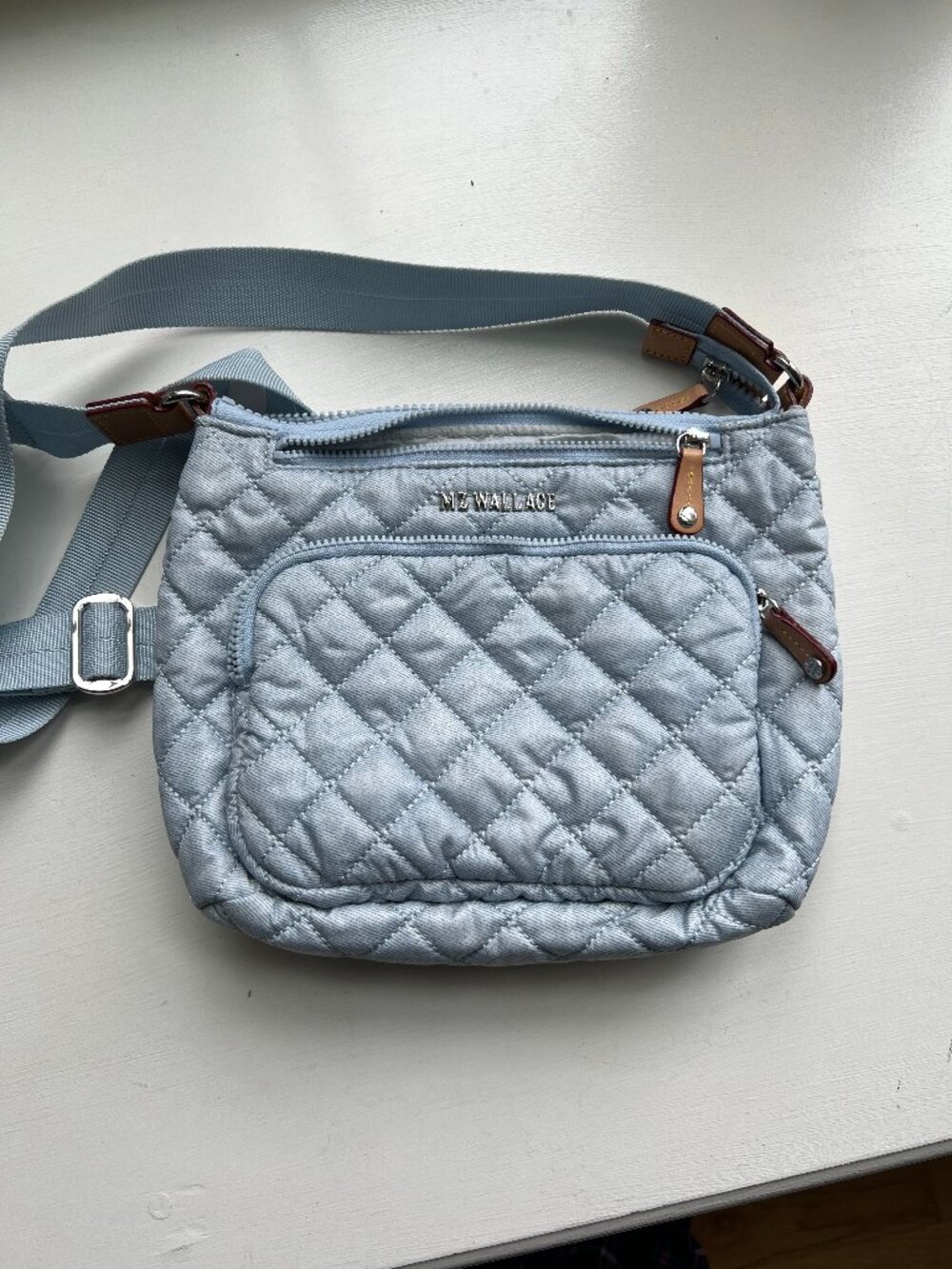 MZ Wallace Metro Scout Deluxe crossbody bag, chambray blue